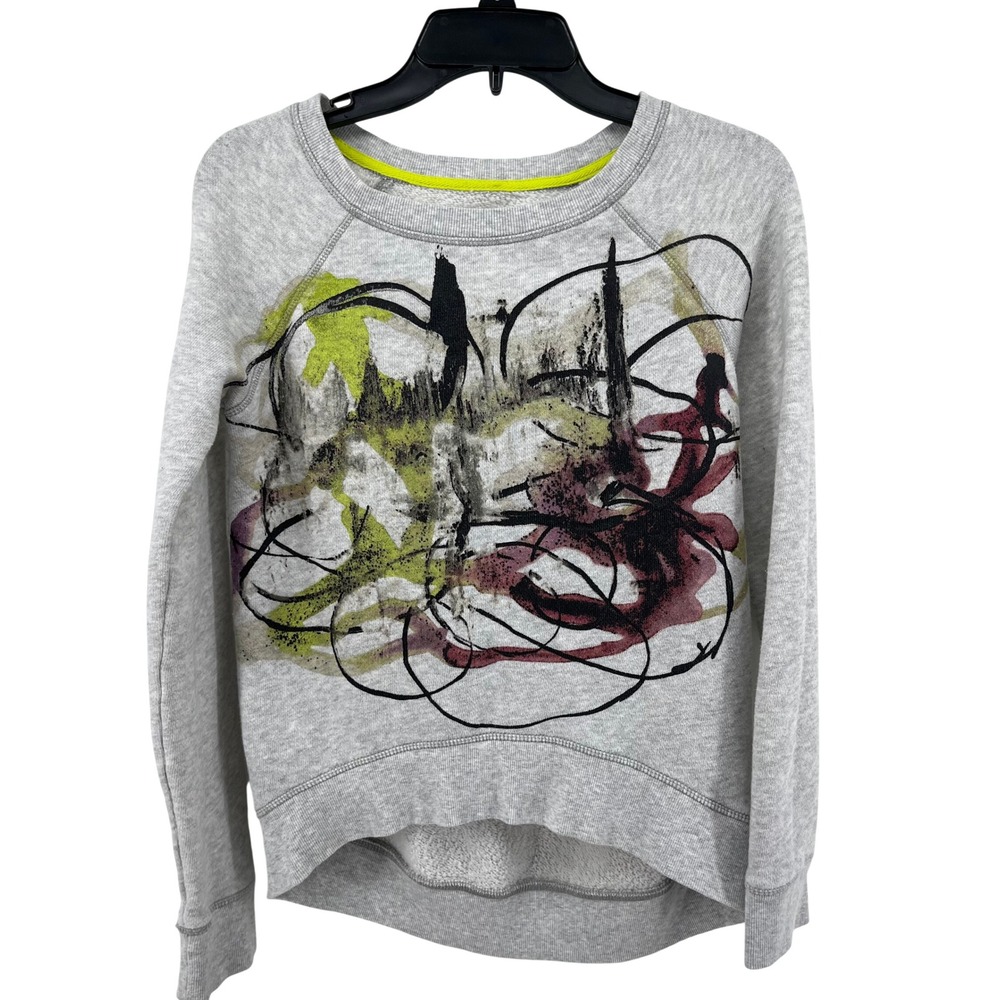 Proenza Schouler Neiman Marcus Sweatshirt Gray Abstract Print Crewneck XS
